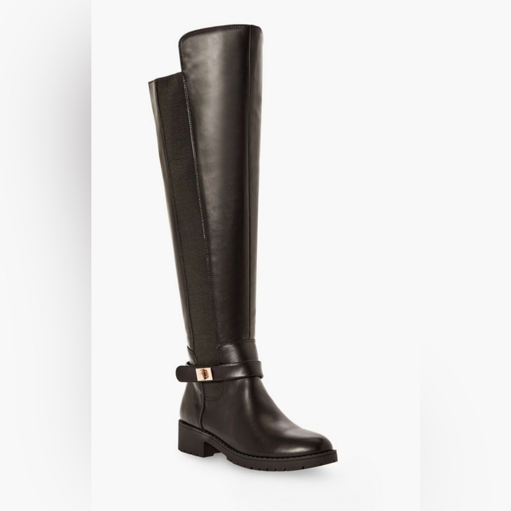 Just fab new in box Black over the knee side zip riding boot Size 8 Style Carla